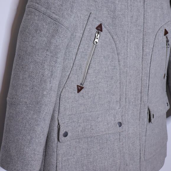 J. CREW Chateau Parka Italian Wool Stadium Cloth Heather Dusk Gray Women's 4 - Picture 6 of 16